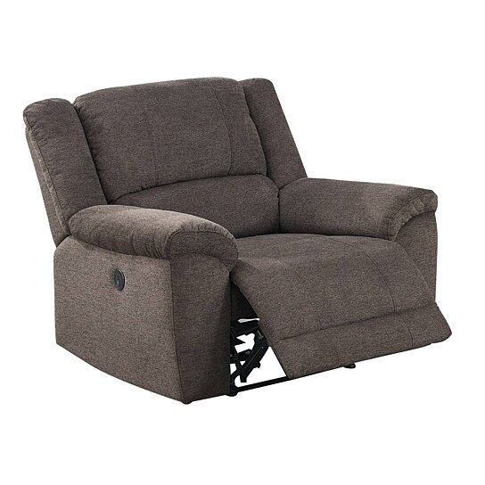 Saltoro Sherpi 39 Inch Fabric Power Recliner with Stitched Detai